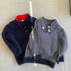 Two Toddler Boy Blue Sweater Pullovers  3T/4T